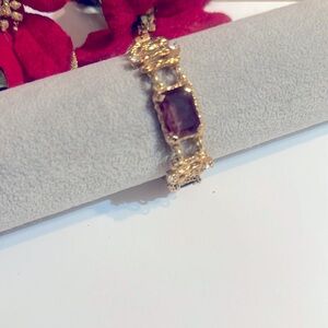 Sarah Coventry Amethyst Gold Tone Bracelet
